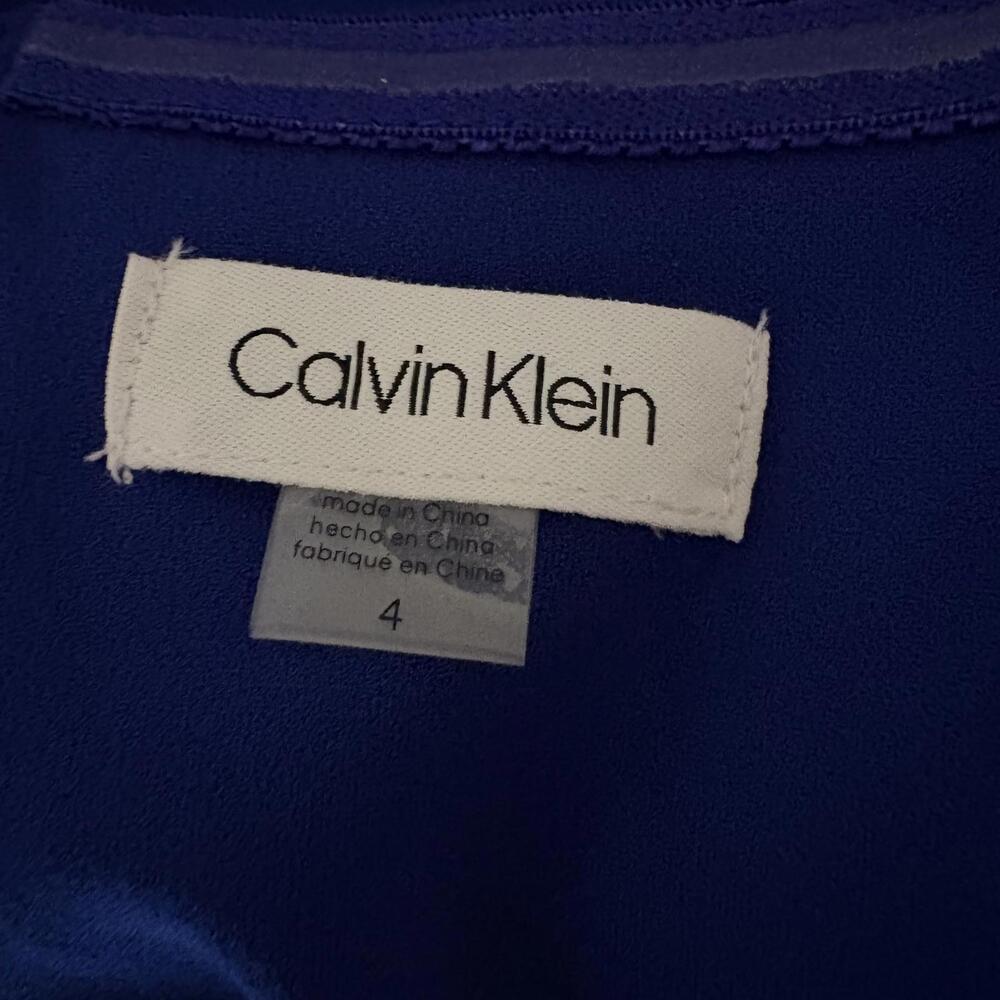 Calvin Klein Cobalt Blue Ponte Off Shoulder Gown Maxi Dress - Picture 9 of 9